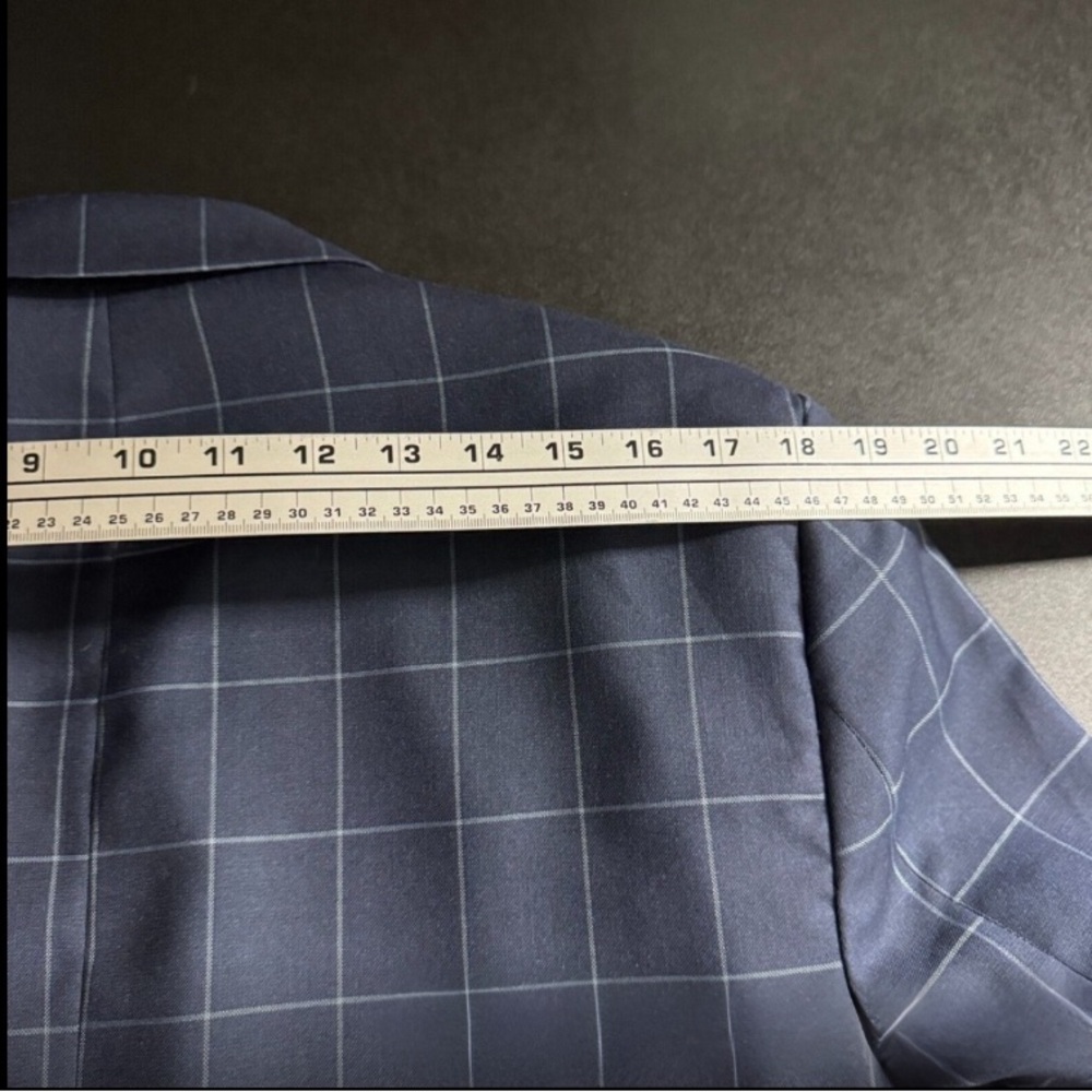 Valentino Navy Blue Checkered Suit - Picture 13 of 15